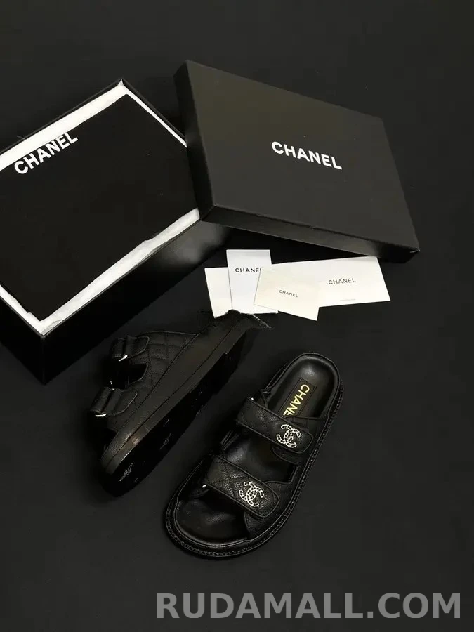 샤넬 샤넬 퀼팅 더블 C 벨크로 뮬 상세 이미지