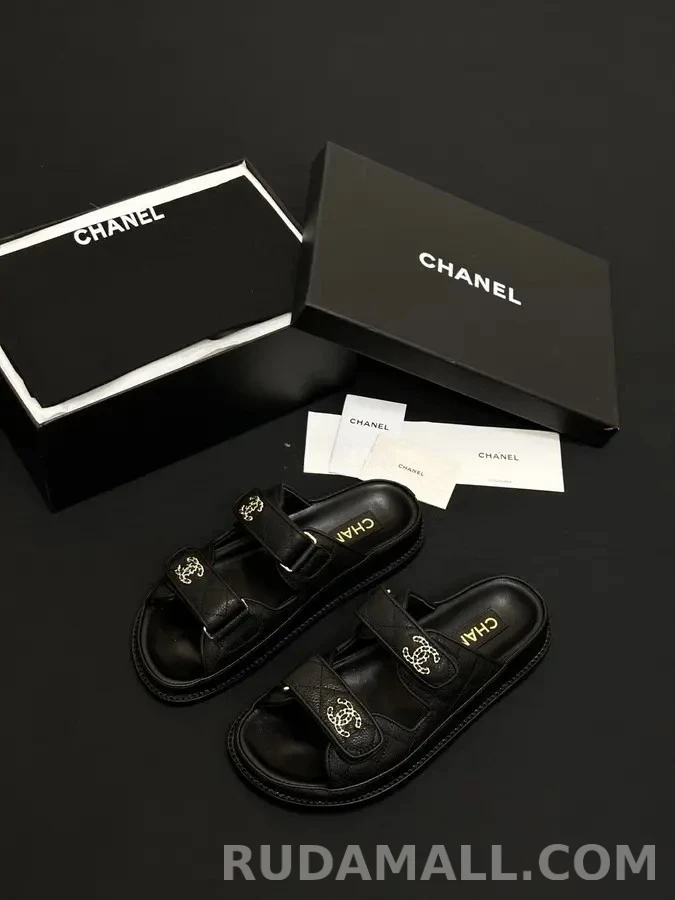 샤넬 샤넬 퀼팅 더블 C 벨크로 뮬 상세 이미지