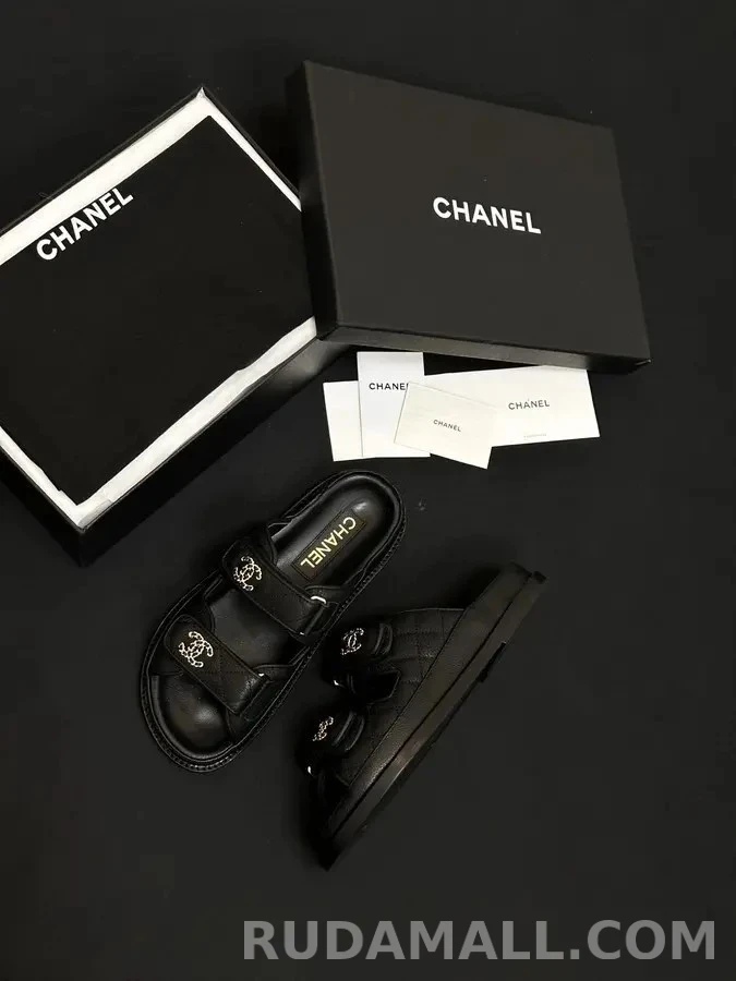 샤넬 샤넬 퀼팅 더블 C 벨크로 뮬 상세 이미지