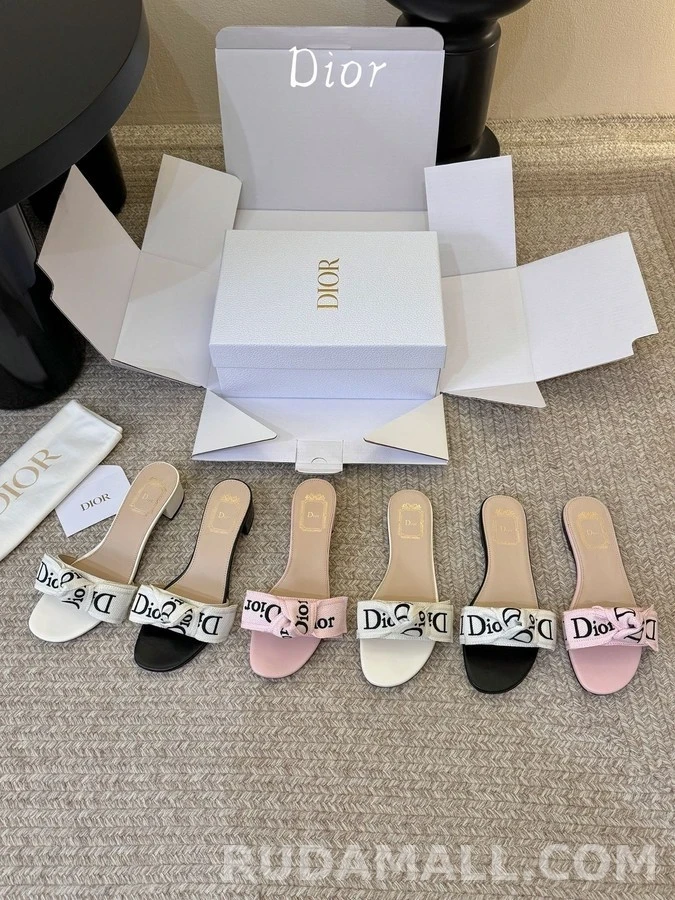 디올 디올 레터링 보우 슬리퍼 상세 이미지