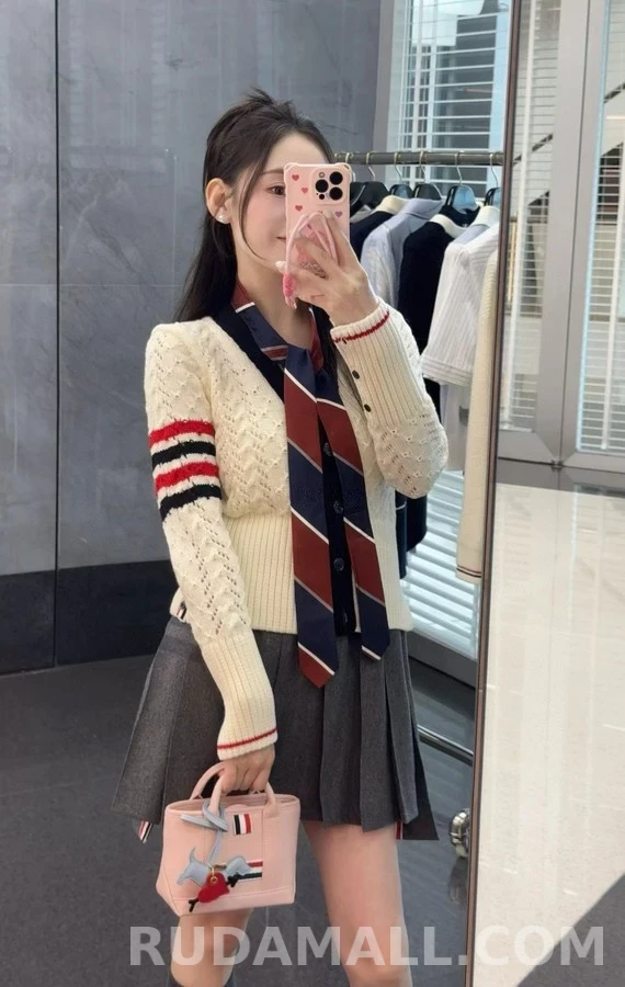 톰브라운 톰브라운 스트라이프 오픈워크 가디건 상세 이미지