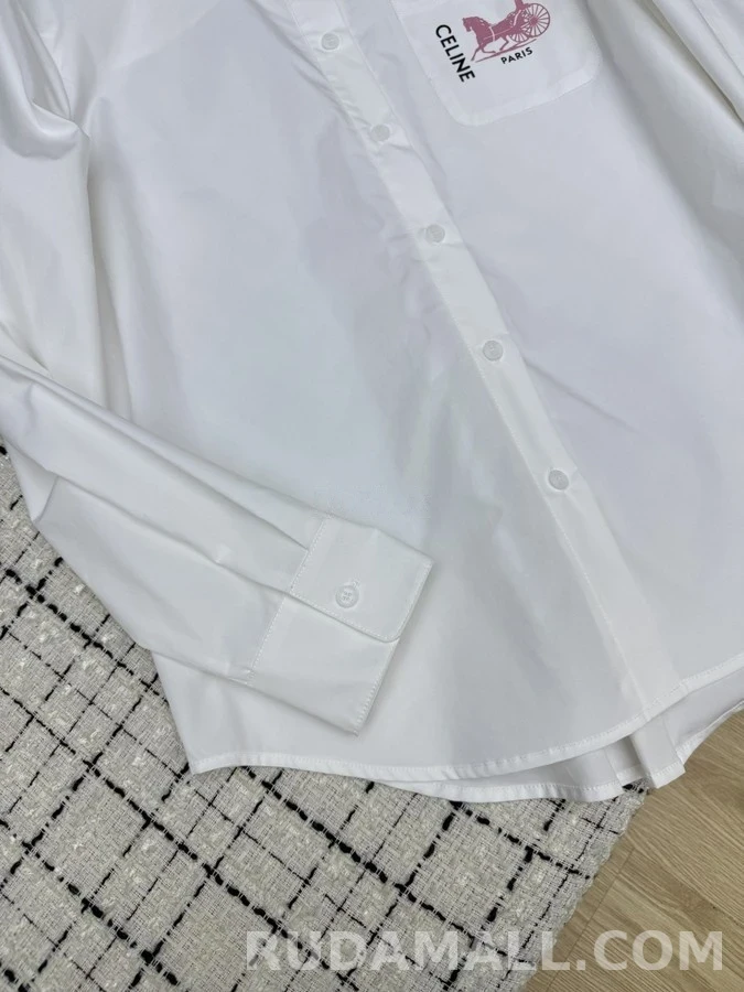 셀린느 셀린느 레터링 프린트 포켓 셔츠 상세 이미지