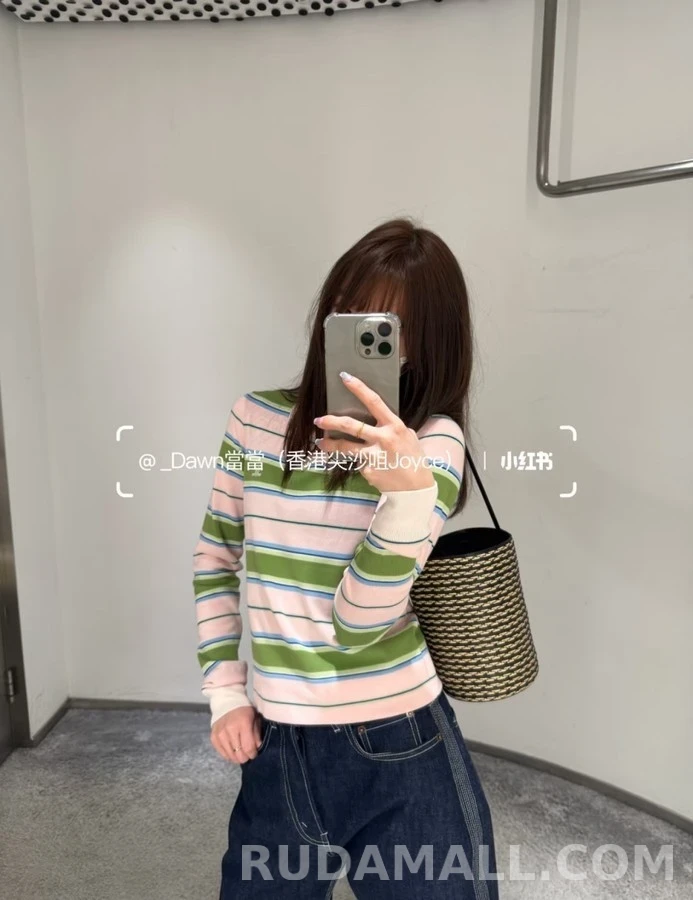 셀린느 셀린느 컬러 스트라이프 긴팔 폴로셔츠 상세 이미지