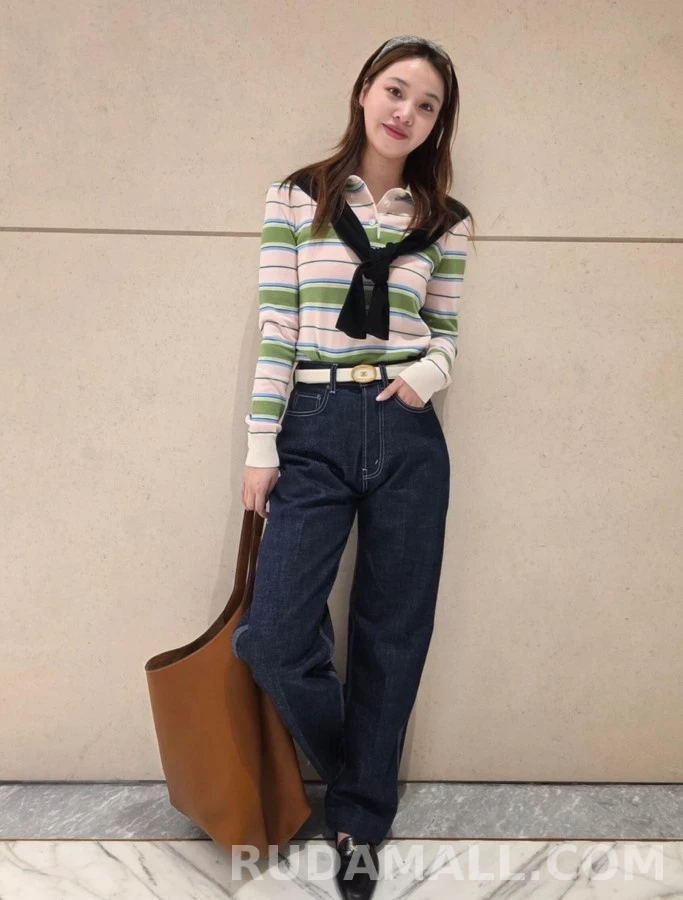 셀린느 셀린느 컬러 스트라이프 긴팔 폴로셔츠 상세 이미지