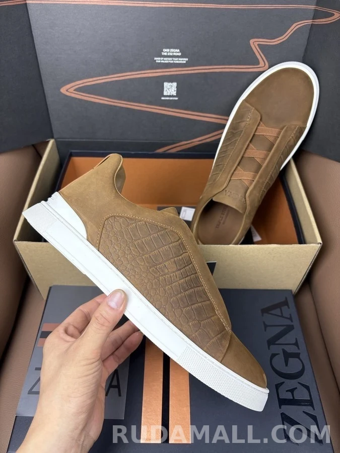 제냐 제냐 악어 엠보 스웨이드 슬립온 스니커즈 상세 이미지