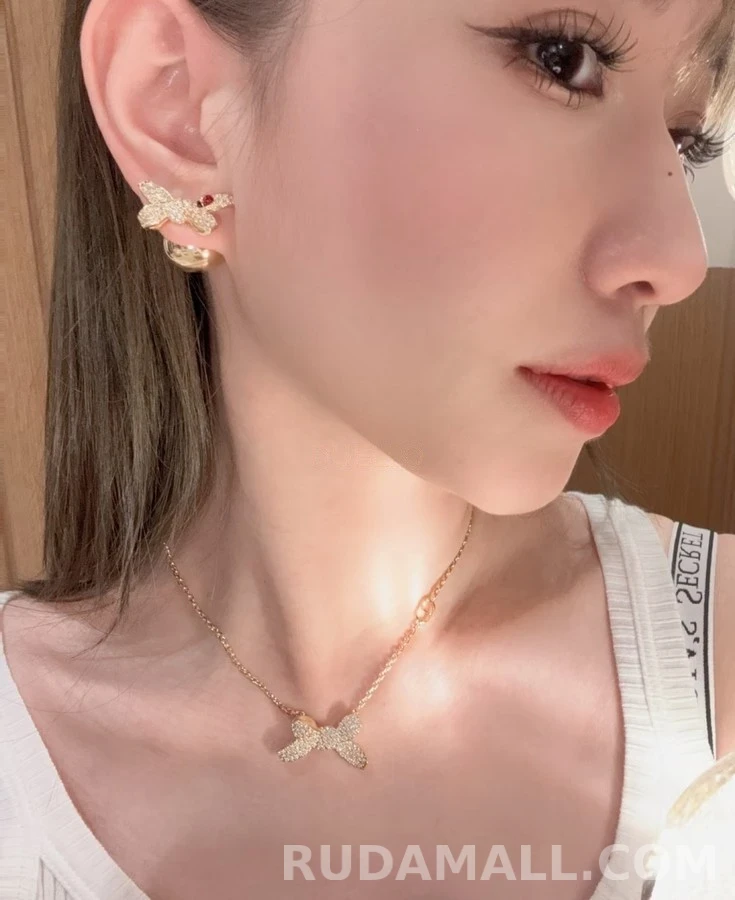 디올 디올 D 크리스탈 보우 목걸이 상세 이미지