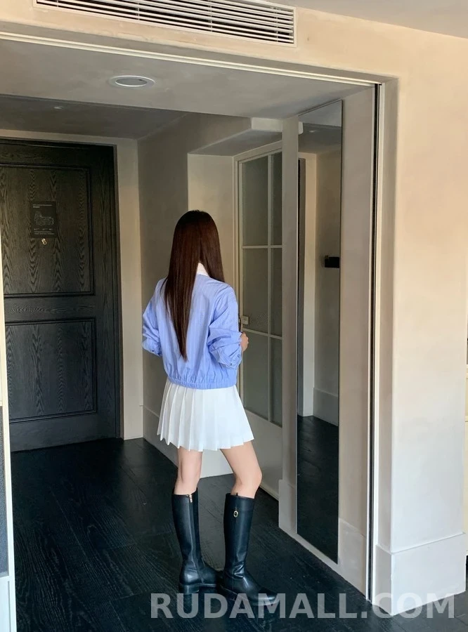 셀린느 셀린느 트리옹프 자수 스트라이프 크롭 셔츠 상세 이미지