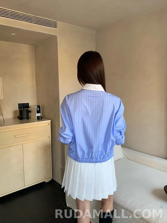 셀린느 셀린느 트리옹프 자수 스트라이프 크롭 셔츠 상세 이미지