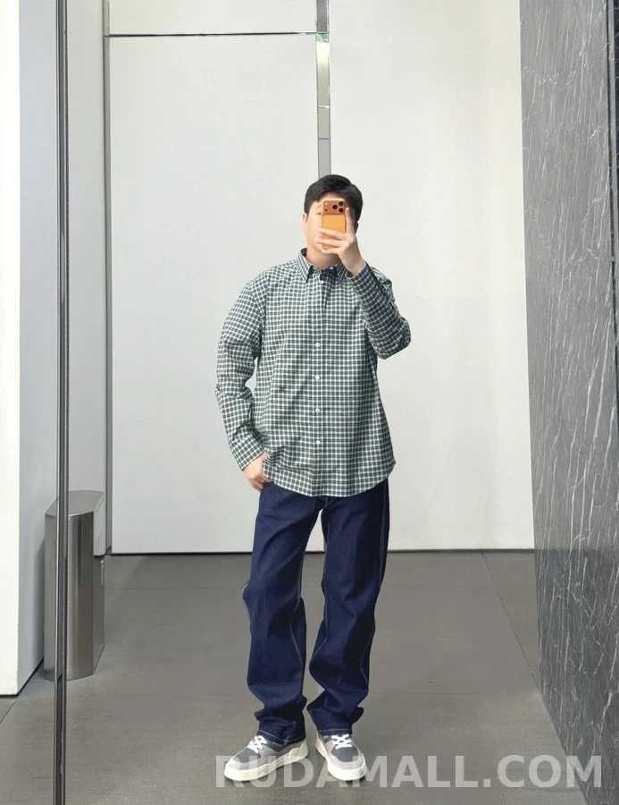 셀린느 셀린느 트리옹프 자수 체크 셔츠 상세 이미지