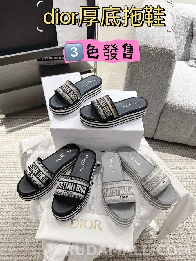 디올 디올 디웨이 스트라이프 플랫폼 샌들 상세 이미지