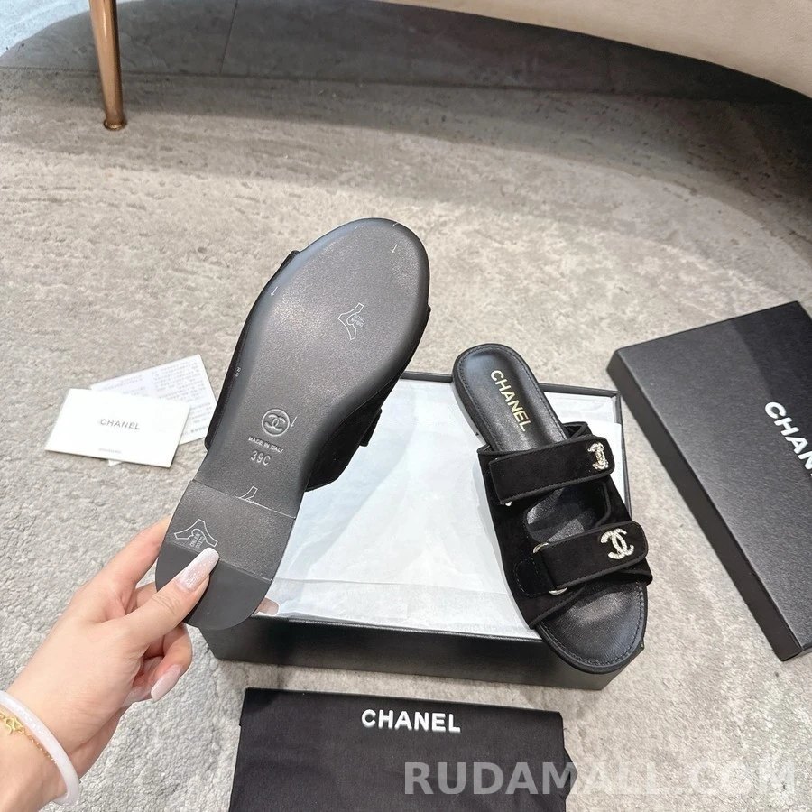 샤넬 샤넬 쌍C 크리스탈 버클 슬라이드 샌들 상세 이미지