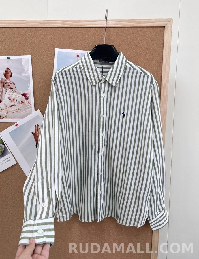 폴로 랄프 로렌 폴로 랄프 로렌 스트라이프 코튼 셔츠 상세 이미지