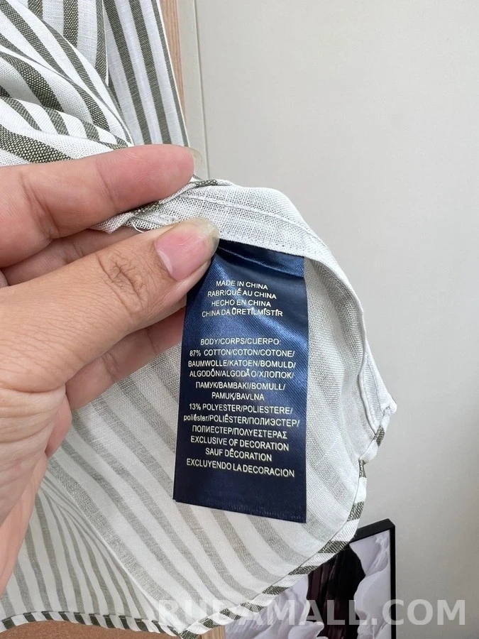 폴로 랄프 로렌 폴로 랄프 로렌 스트라이프 코튼 셔츠 상세 이미지