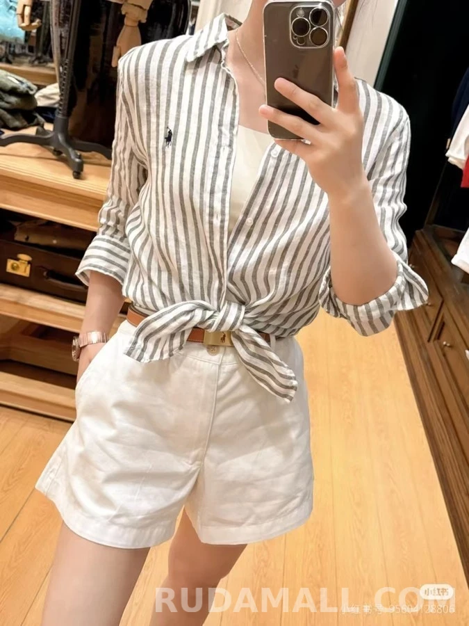 폴로 랄프 로렌 폴로 랄프 로렌 스트라이프 코튼 셔츠 상세 이미지