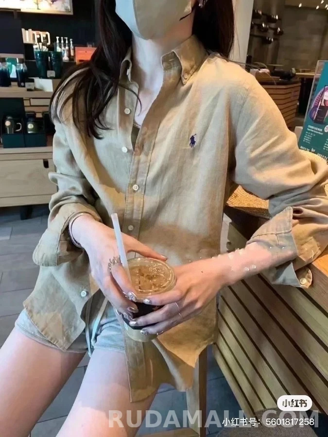 폴로 랄프 로렌 폴로 랄프 로렌 로고 자수 셔츠 상세 이미지
