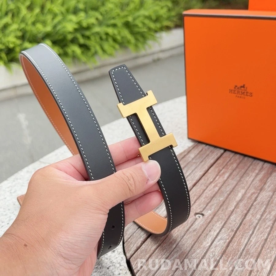 에르메스 에르메스 H 로고 양면 가죽 벨트 상세 이미지