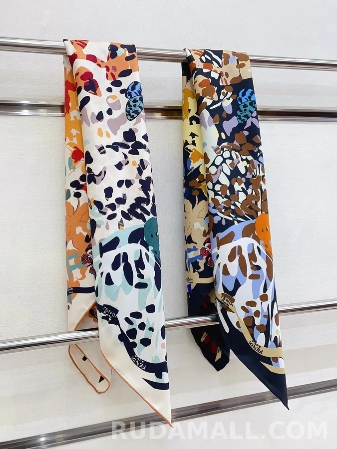 펜디 펜디 멀티컬러 아트 프린트 실크 스카프 상세 이미지