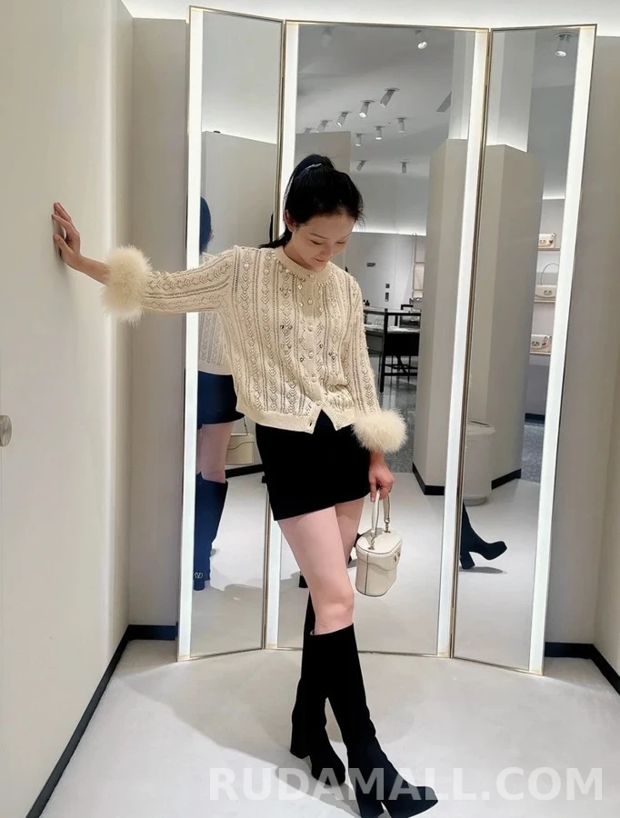 발렌티노 발렌티노 하트 시퀸 퍼 소매 니트 가디건 상세 이미지
