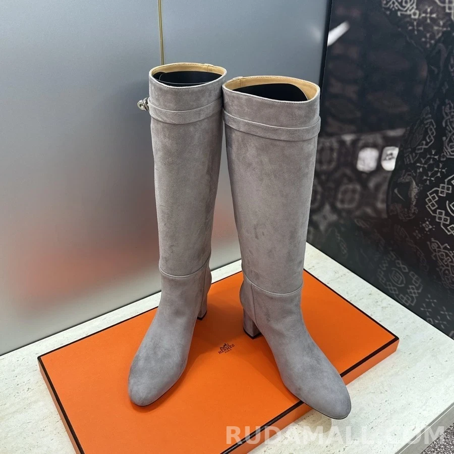 에르메스 에르메스 켈리 버클 스웨이드 롱 부츠 상세 이미지