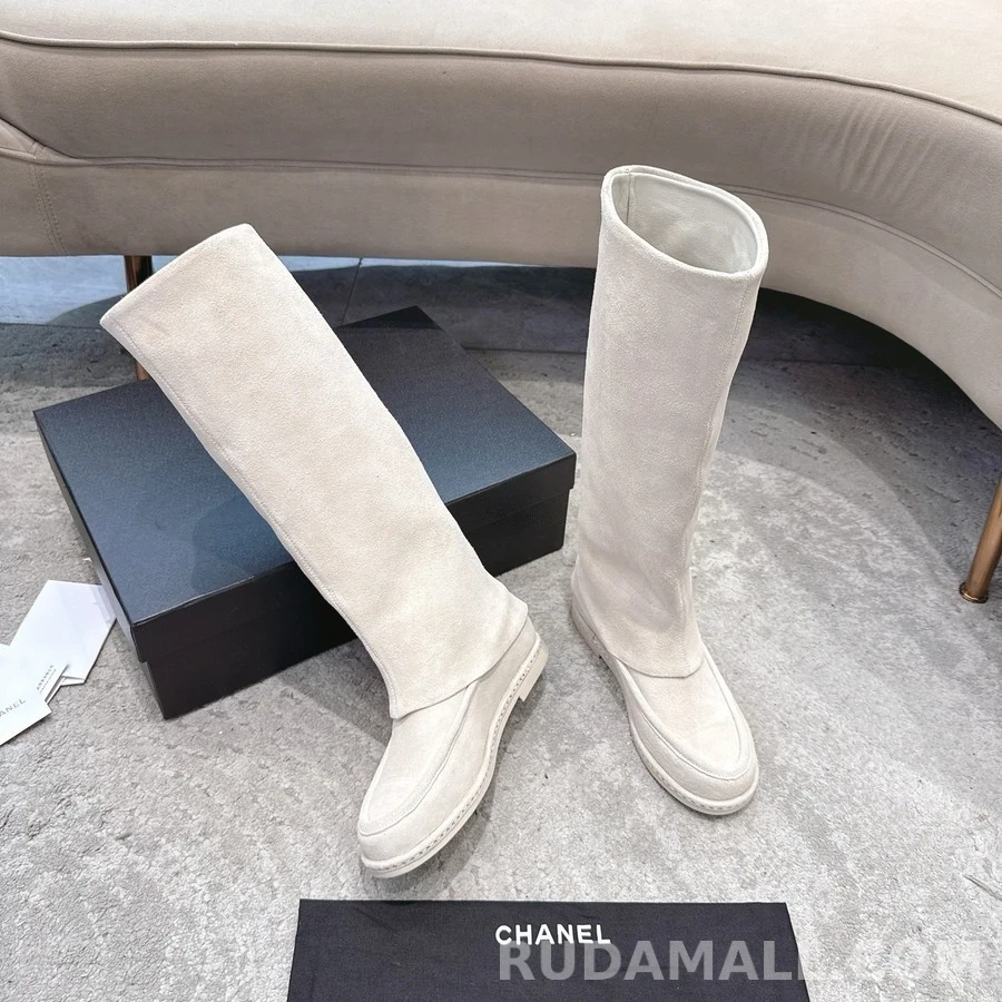 샤넬 샤넬 더블 C 스웨이드 롱 부츠 상세 이미지