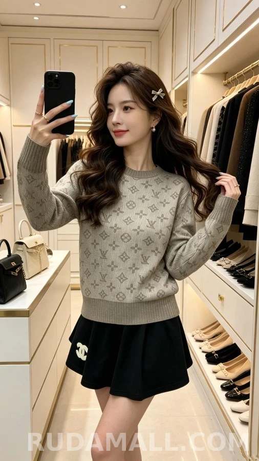 루이비통 루이비통 모노그램 자카드 니트 스웨터 상세 이미지