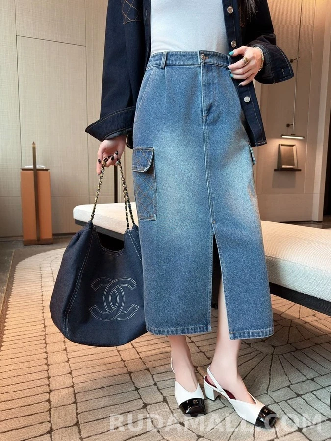 샤넬 샤넬 퀼팅 데님 셔츠 상세 이미지