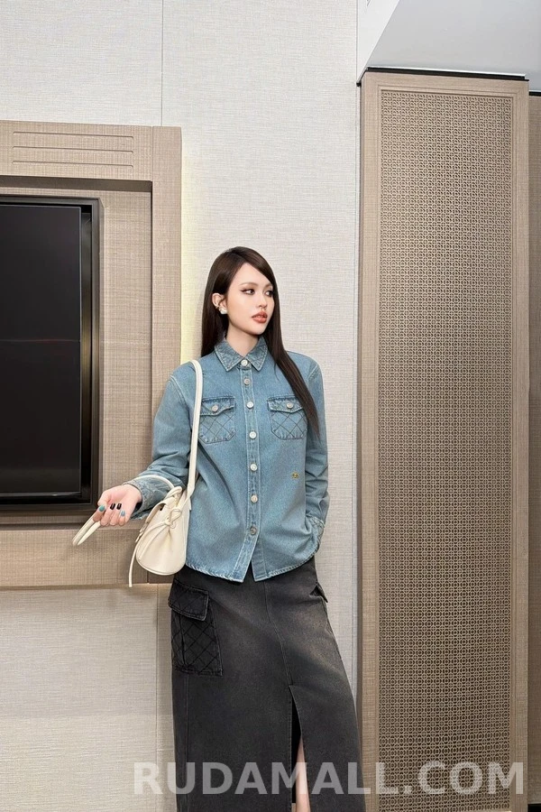 샤넬 샤넬 퀼팅 데님 셔츠 상세 이미지