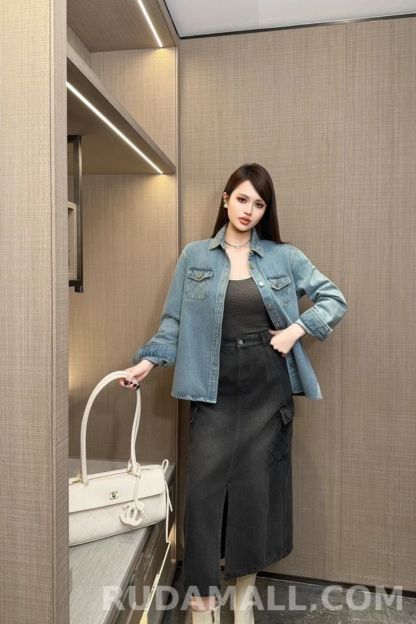 샤넬 샤넬 퀼팅 데님 셔츠 상세 이미지