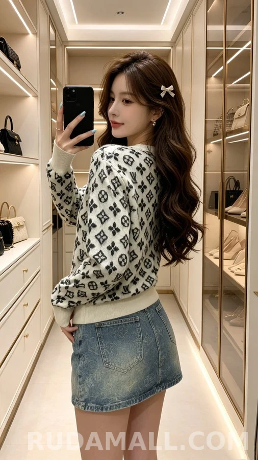 루이비통 루이비통 모노그램 자카드 니트 스웨터 상세 이미지