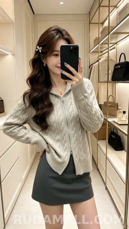 폴로 랄프 로렌 폴로 랄프 로렌 케이블 니트 풀집업 가디건 상세 이미지