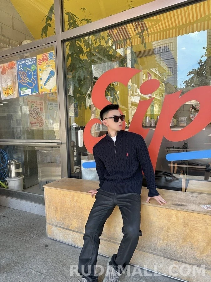 폴로 랄프 로렌 폴로 랄프 로렌 케이블 니트 쿼터집 스웨터 상세 이미지