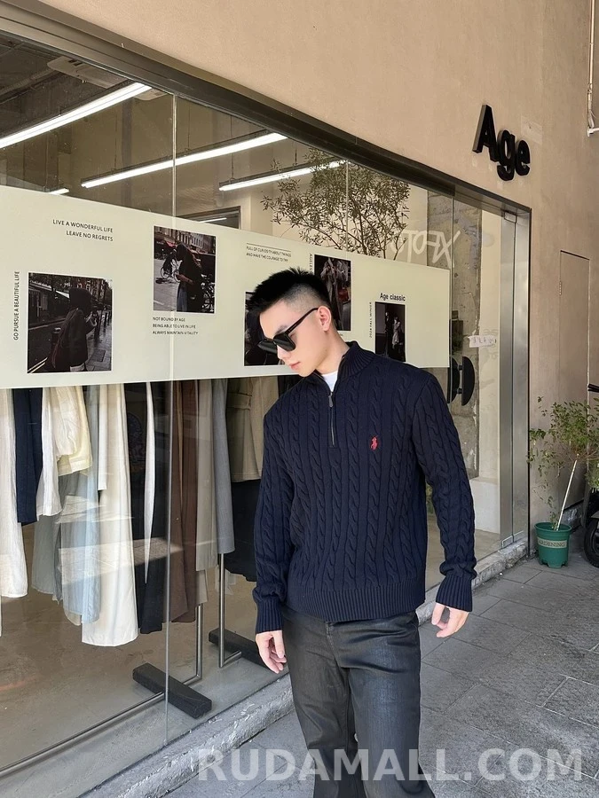 폴로 랄프 로렌 폴로 랄프 로렌 케이블 니트 쿼터집 스웨터 상세 이미지