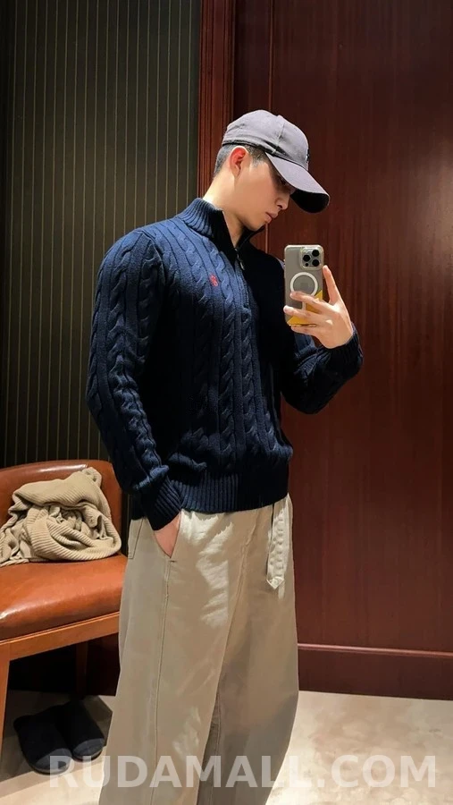 폴로 랄프 로렌 폴로 랄프 로렌 케이블 니트 쿼터집 스웨터 상세 이미지