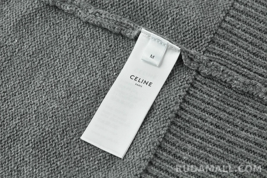 셀린느 셀린느 트리옹프 자수 반집업 니트 상세 이미지