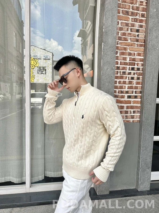 폴로 랄프 로렌 폴로 랄프 로렌 케이블 니트 쿼터집 니트 상세 이미지