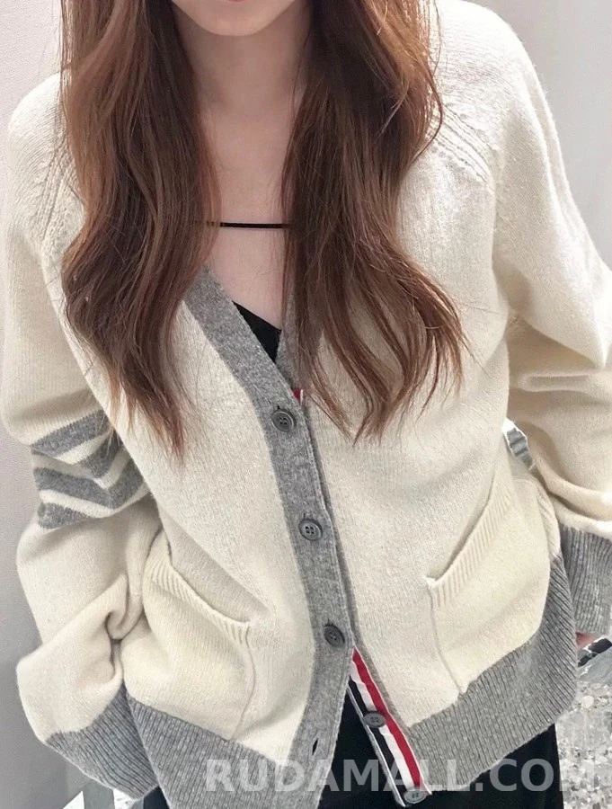 톰브라운 톰브라운 스트라이프 니트 가디건 상세 이미지