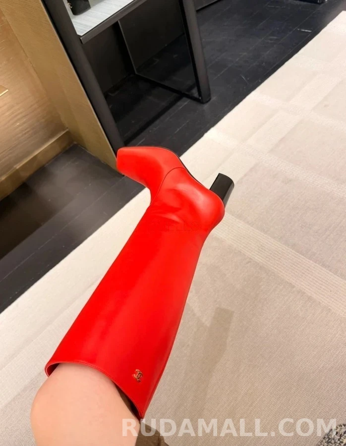 샤넬 샤넬 스퀘어토 블록힐 롱부츠 상세 이미지