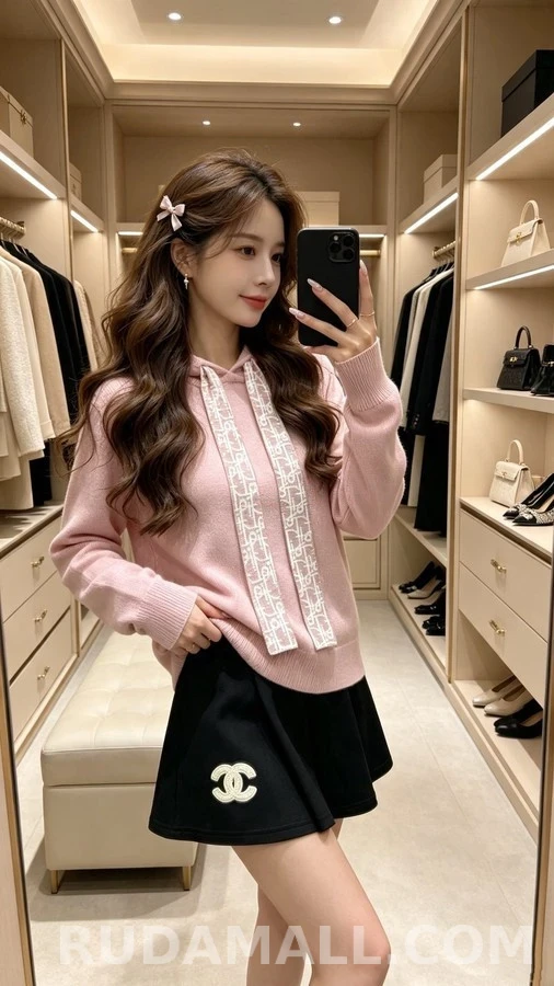 디올 디올 모노그램 드로스트링 니트 후드 상세 이미지