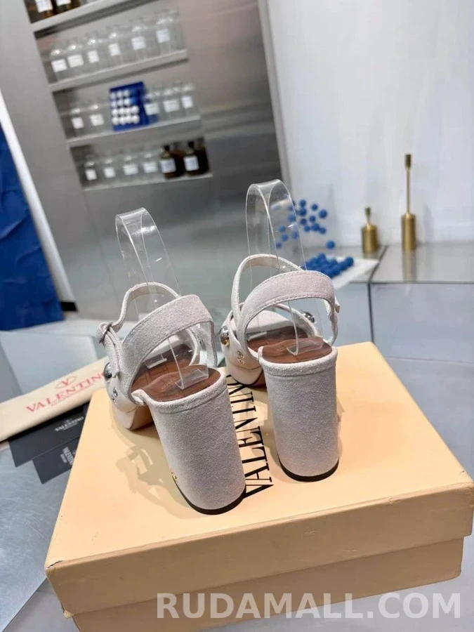 발렌티노 발렌티노 스터드 스웨이드 플랫폼 샌들 상세 이미지