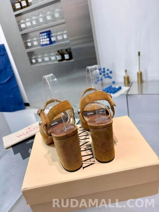 발렌티노 발렌티노 스터드 스웨이드 플랫폼 샌들 상세 이미지