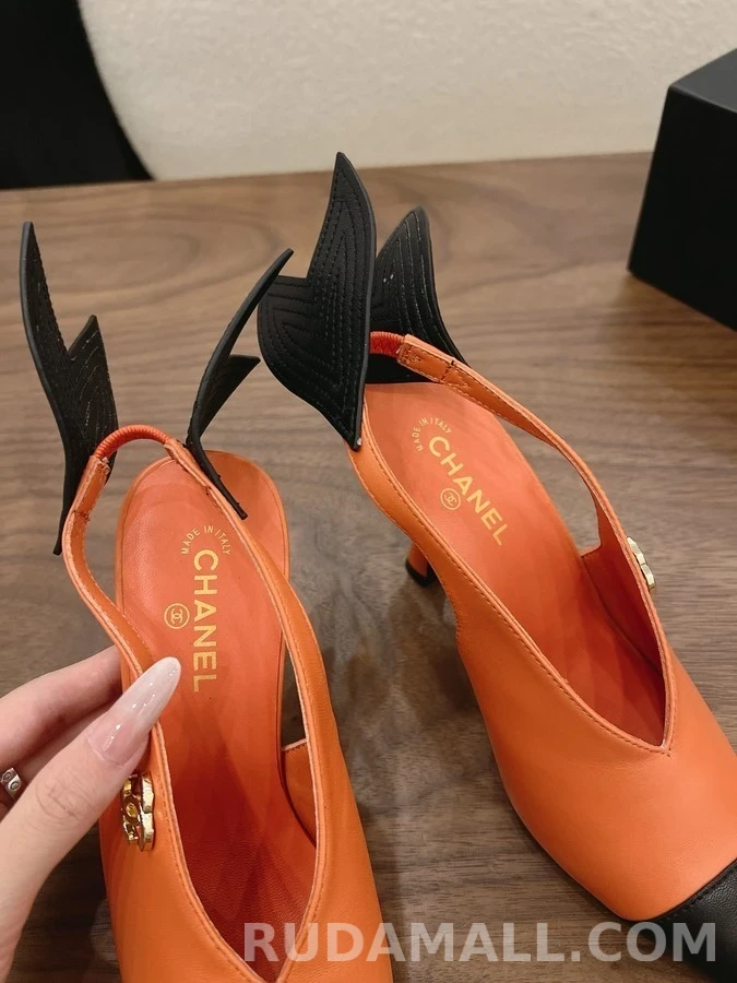 샤넬 샤넬 투톤 슬링백 힐 상세 이미지