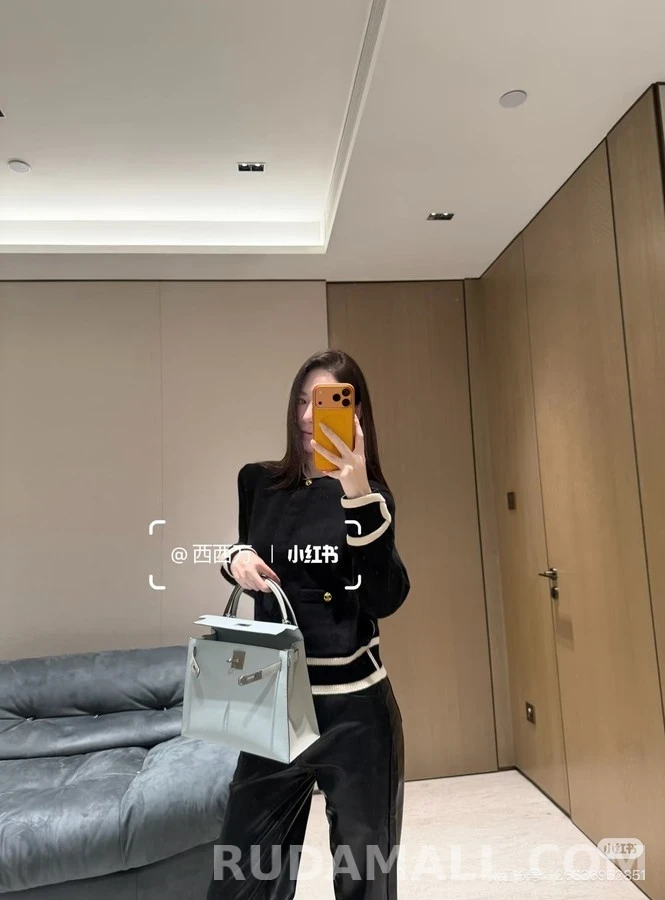 샤넬 샤넬 배색 라운드넥 니트 가디건 상세 이미지