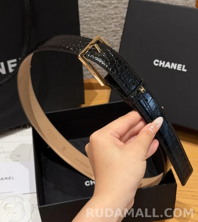 샤넬 샤넬 악어 엠보 벨트 상세 이미지