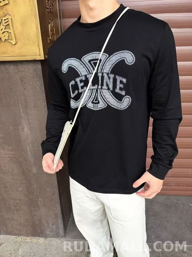 셀린느 셀린느 트리옹프 레터링 긴팔 티셔츠 상세 이미지