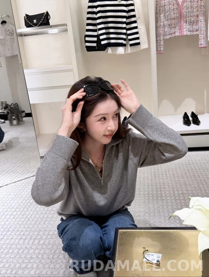 샤넬 샤넬 하프 집업 니트 상세 이미지