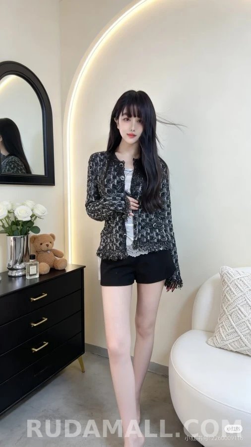 샤넬 샤넬 마름모 패턴 술 가디건 상세 이미지