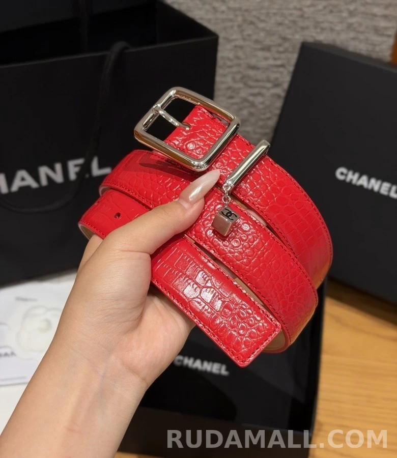 샤넬 샤넬 악어 엠보싱 참 벨트 상세 이미지