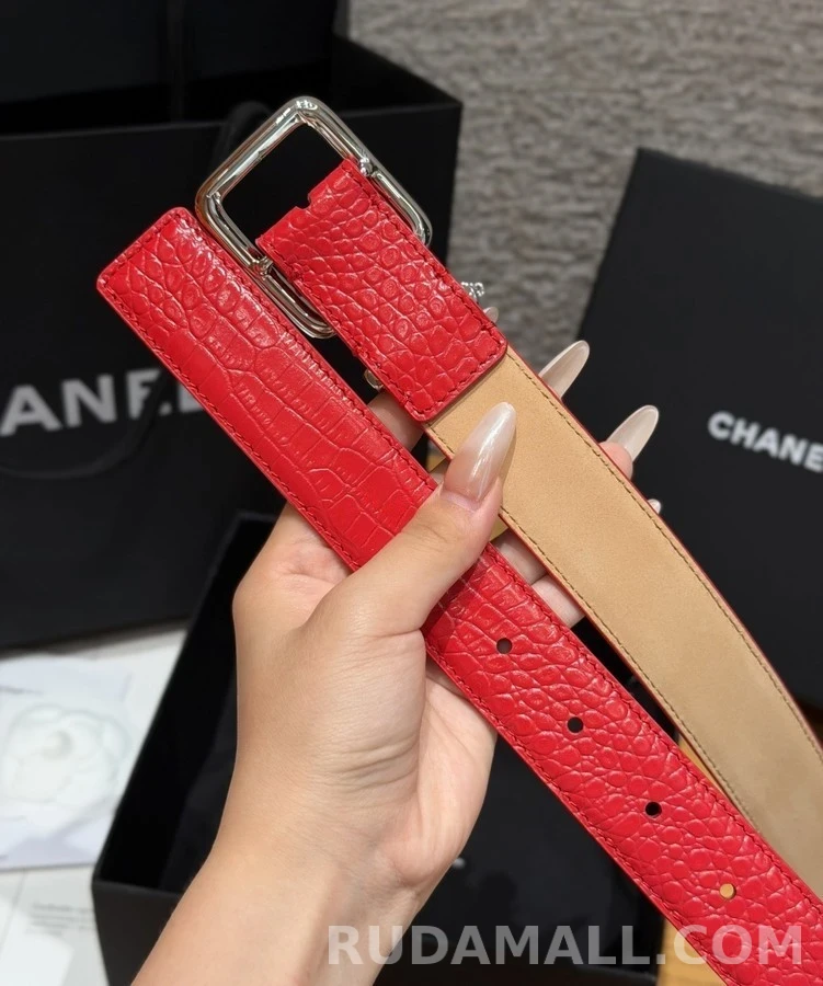 샤넬 샤넬 악어 엠보싱 참 벨트 상세 이미지