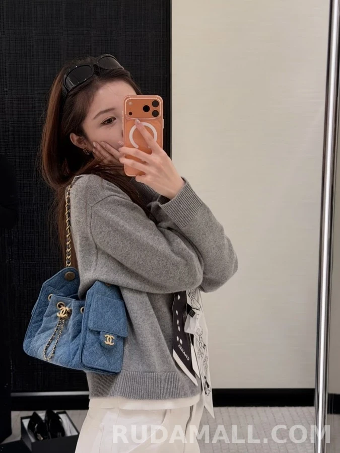 샤넬 샤넬 더블C 반집업 레이어드 니트 상세 이미지