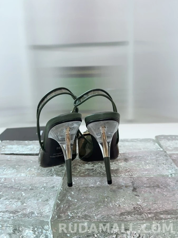 생로랑 세인트로랑 PVC 버클 슬링백 샌들 힐 상세 이미지